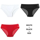3PCS/Set Women Panties Sexy Mesh Lingerie Transparent Female Underwear For Woman Low-Rise Underpant Girls Panties