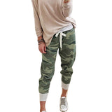 Hemp Blended Print Casual Drawstring Jogging