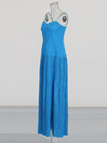 Fashion Sexy Style Dress Woman 2025 Summer New Temperament Folded Fish Bone Design Open Fork Sling