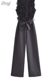 Ruffle Black Jumpsuit Women Elegant Long Jumpsuits Woman 2023 Sleeveless Party Summer Woman Jumpsuit New Women's