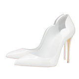 Green Curl Upper Women Patent Pointed Toe Stiletto High Heels Sexy Ladies Party Dress Shoes Club Dance Pumps