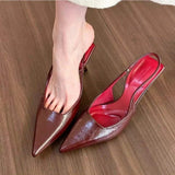 High Heels Pointed Temperament Baotou Sandals Fairy Shoes 2025 New Spring And Summer French After Empty