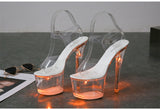 Zingj 34-43 Hate Sky High Nightclub High Shoes Luminous Sandals Women's Shoes Show Pole Dancing Shoes Crystal