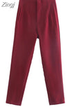 Women Pants High waist Pants Black White Pink Casual Trousers Woman Summer Fashion Trouser Funky Streetwear