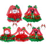 Claus Girls Xmas Party Dress Kids Christmas Dresses New Years Girl Vestido Fancy Christmas Dress Girl Long Sleeves