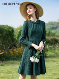 BELIEVE YOU Dresses For Women 2022 Temperament 100% Cotton Knee-length Ruffles Dress Slim A Line Women's Dress