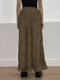 Vintage Mesh Floral Brown Maxi Skirt- Outfit