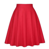 Women Retro Pleated Skirts 50s Kawai Vintage Rockabilly Swing Flamingo Printed High Waist Casual Tutu Summer Skater
