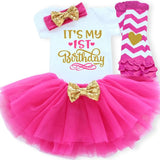 Year Girl Baby Birthday Dress Summer New Cotton Kids Baby Clothes First 1st Birthday Christening Dresses For Toddler