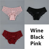 Sexy Women Lace Panties Underwear Seamless Transparent Panties Thongs Low Waist Hollow Briefs Solid Female Panty