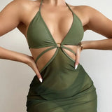 2022 New Sexy Body Mesh Skirt Swimsuit