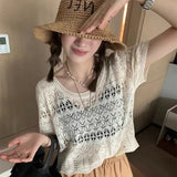 Zingj New European Goods Fashion Short Air Conditioning Shirt Jacket Summer Thin Hollow Hook Flower Sunscreen Sweater Women's Fashion-Outfit