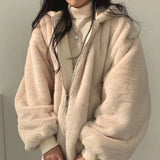 Reversible Oversize Fleece Hooded JacketOutfit
