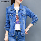 Jacket Women Jeans Jackets Blue Black New Autumn Wear Long Sleeve Female Slim Short Jacket Coat Womens Jackets and