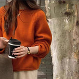 Zingj Casual Knit Sweater 2024 New Thick Needle Wide Soft Waxy Lazy Wind Jacket Female-Outfit