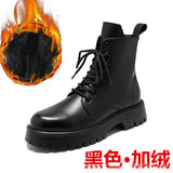 Zingj Size Men's Martens 45 British Wind Chelsea Men's Boots 46 Winter Cargo High-Top Leather Boots And Down
