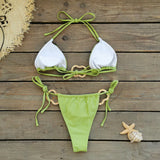 Small Fresh Solid Three-Point Bikini Sexy Dew-Back With Split Swimsuit Woman 2025 New