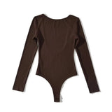 Zingj Trendy Women's Wear Small Sexual Sensation Big Bare Back Tight Bottomed Top Design Spicy Girl Style Long-Sleeved