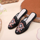 Zingj Satin Embroidered Cloth Shoes 2023 Spring / Summer New Ladies Summer Sandals Bag