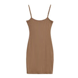 Zingj Trend Women's Solid Color Flat Thread Suspender Dress Summer New Elastic Bag Hip Skirt Short