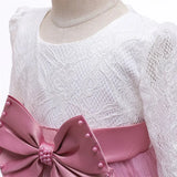 Winter Dress For Girl Long Sleeve White Baptism Dresses 1 Year Girl baby Birthday Dress Toddler Girl Lace Christening