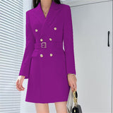 Korean Version Of The Suit Jacket Women's Long Spring And Autumn Wind Coat Women's New Double Row Buckle Long Suit Suit