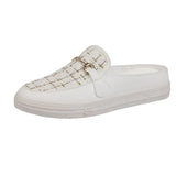 Zingj Semi-Slippers For Women's 2023 New Round Head Shoes With Muller Single Shoes, Ladies' Fashionable And Casual Baotou