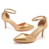 Cm Large-Size Sandals Fine-Heeled Pointed Sandals White Pointed Shoes Women's High Heels Wedding