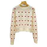 Zingj Autumn Lady Wind Temperament All-Match Jacket Korean Version Of The New Design Sense Love Print Twist Sweater Female Tide-Outfit