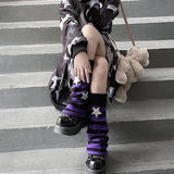 Zingj Hot Girl Leg Set Y2k Homemade Star Big Bone Element Show Leg Thin Jk Knit Pile Pile Wide Leg Sock Set-Outfit