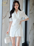 Han Queen Summer Professional Office Pencil Dress Women's Short Sleeve Sheath Dresses Simple Series Work Bodycon Vestidos