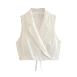 Summer New Women's Suit Collar Vest + Set Of Casual