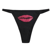 Lips Print G-string Cotton Women's Underwear Sexy Seamless Panties Female Underpants Thong Solid Color Pantys