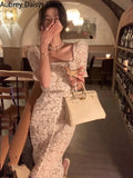 Sexy Long Lace Dress Women Korean Elegant Vintage Chic Design Bodycon Dress Female Summer Casual Evening Party