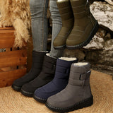 Warm Large Size Lady Snow Boots Women Magic Stick Waterproof High-Top Shoes
