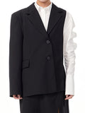 Fashion Women Blazer Notched Collar Slim Single Breasted Long Sleeve Patchwork Waist Suit Jackets Spring 2023 New