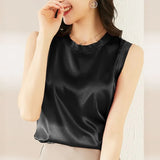 Tank Top Women Sleeveless Solid Skinny Female Camisole Fashion Tops Women Summer 2021 Silk Soft Touching White