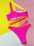 Zingj New Split Bikini Bikini Hollow Out Color Sexy Split Swimsuit