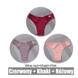 3PCS/Set Women's Panties Cotton Brazilian Underwear Women Sexy V Waist Women's Thong Female Underpants Intimate