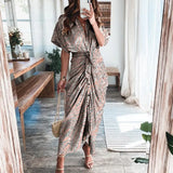 Short Sleeve Spring Dresses Fashion Summer Turn-down Collar Women Party Dress Elegant Button Office Lady Shirt