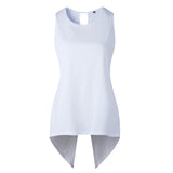 Tops and Blouses Sleeveless Ladies Top Female Cross Irregular O-Neck Woman Blouse Shirt Summer Tops for Women 2018