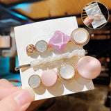 Handmade Pearls Hair Clips Pin For Women Fashion Geometric Flower Barrettes Headwear Girls Sweet Hairpins Hair
