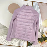Autumn And Winter New White Duck Down Light Down Jacket Female Splice Stand Collar Outdoor Sports Yoga Clothing Short Coat Tide-Outfit