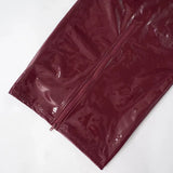 Bodycon PU Leather Zipper Split Midi Skirt- Outfit