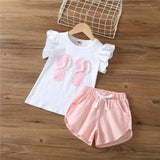 Yrs Chiffon Girls Clothes Summer Newborn Baby Girls Clothes Set 2pcs Cotton Girl Clothing T Shirt+Pants Infant Clothes