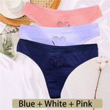 Cotton G-String Seamless Thong Women Transparent Heart Low Waist Panties Ladies Underwear Panty Comfortable