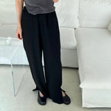 Summer Baggy Wide Leg Pants Women Casual Trousers Green Brown Purple Blue Black Drawstring Pants