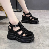 Buckle Platform Sports Sandals Women's Hollow Out Roman Sandals 2025 Summer New Web Celebrity Platform