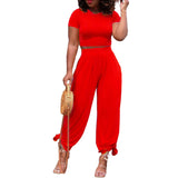 Suit Advanced Feeling Pure Color Ice Silk Wide Leg Trousers Girls High Waist Wide Leg Trousers Girls T-Shirt Two-Piece
