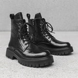 Zingj Martin Boots Male Autumn And Winter Long Tube Overalls Net Red High Street Soft Leather British Yuppie Male Boots